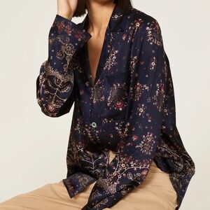 Rebecca Taylor NYC Fleur Silk Button Down‎ Size M